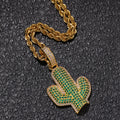 The Iced Out Cactus Pendant Necklace