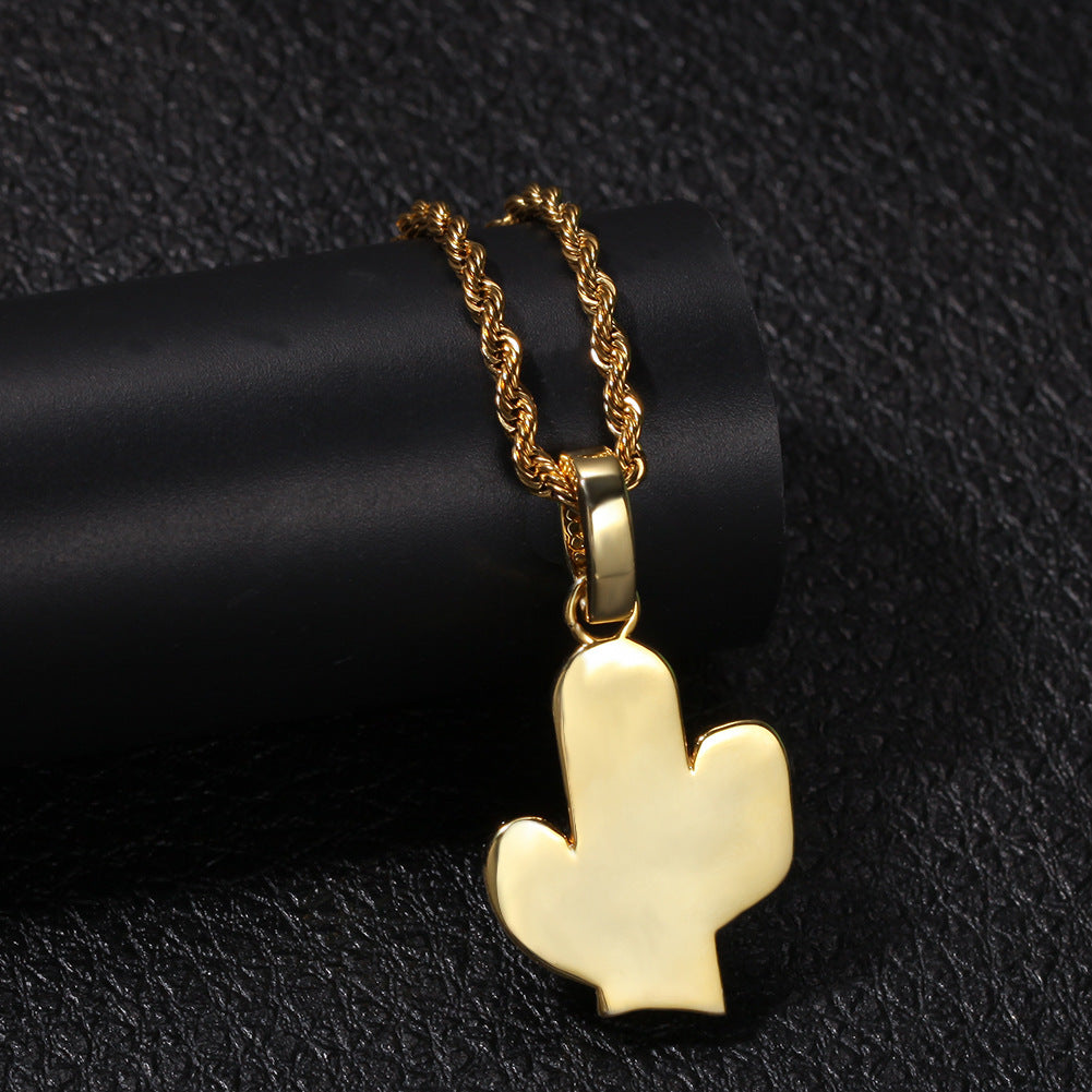 The Iced Out Cactus Pendant Necklace