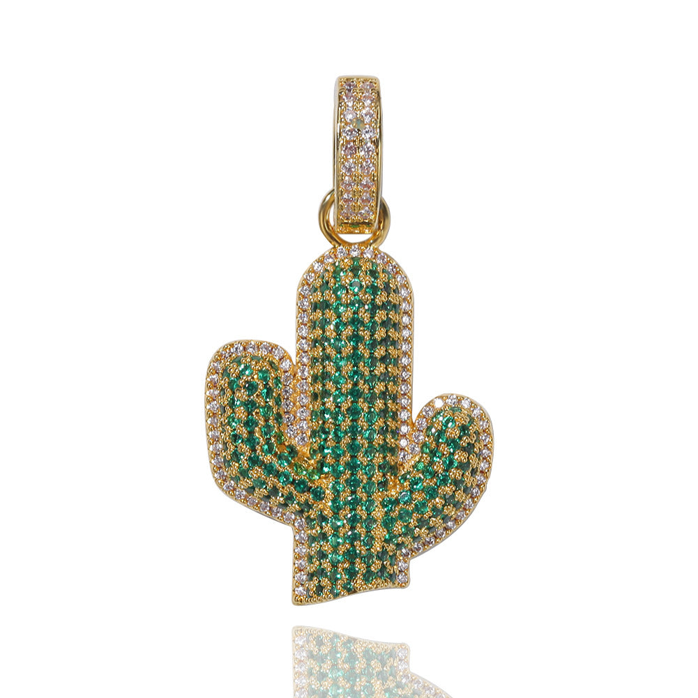 The Iced Out Cactus Pendant Necklace