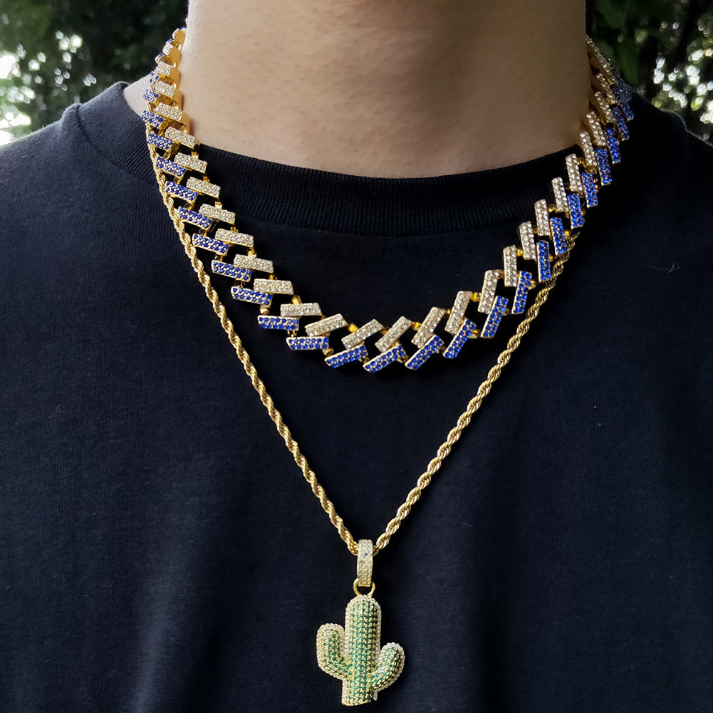The Iced Out Cactus Pendant Necklace