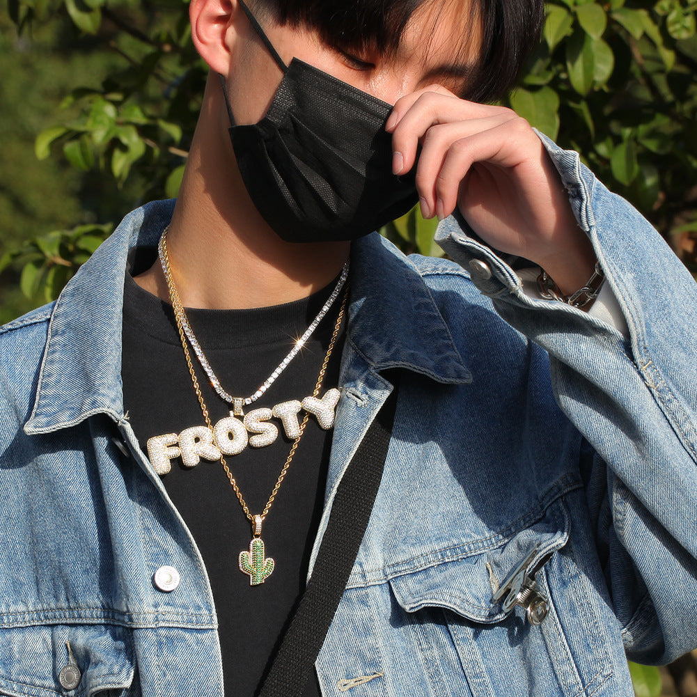 The Iced Out Cactus Pendant Necklace