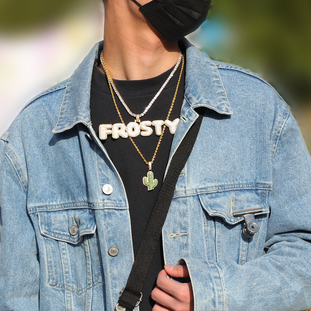 The Iced Out Cactus Pendant Necklace